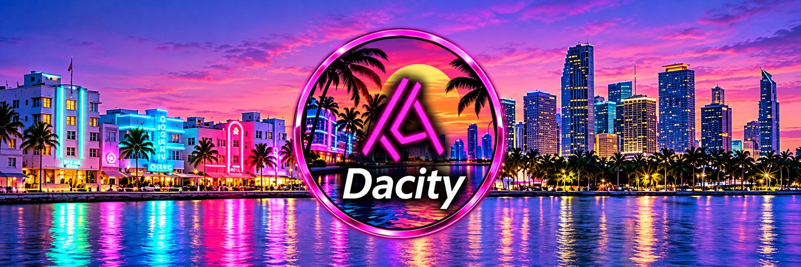 Dacity banner, Miami skyline